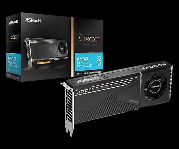 ASRock AMD Radeon AI PRO R9700 Creator 32GB GDDR6 main image