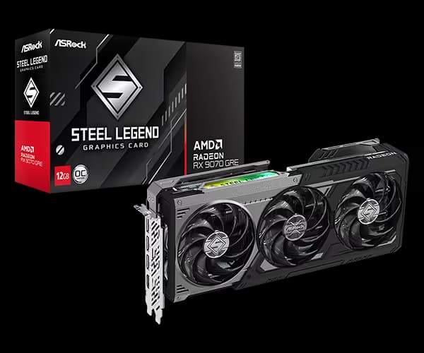 ASRock AMD Radeon™ RX 9070 GRE Steel Legend Dark 12GB OC GDDR6 image