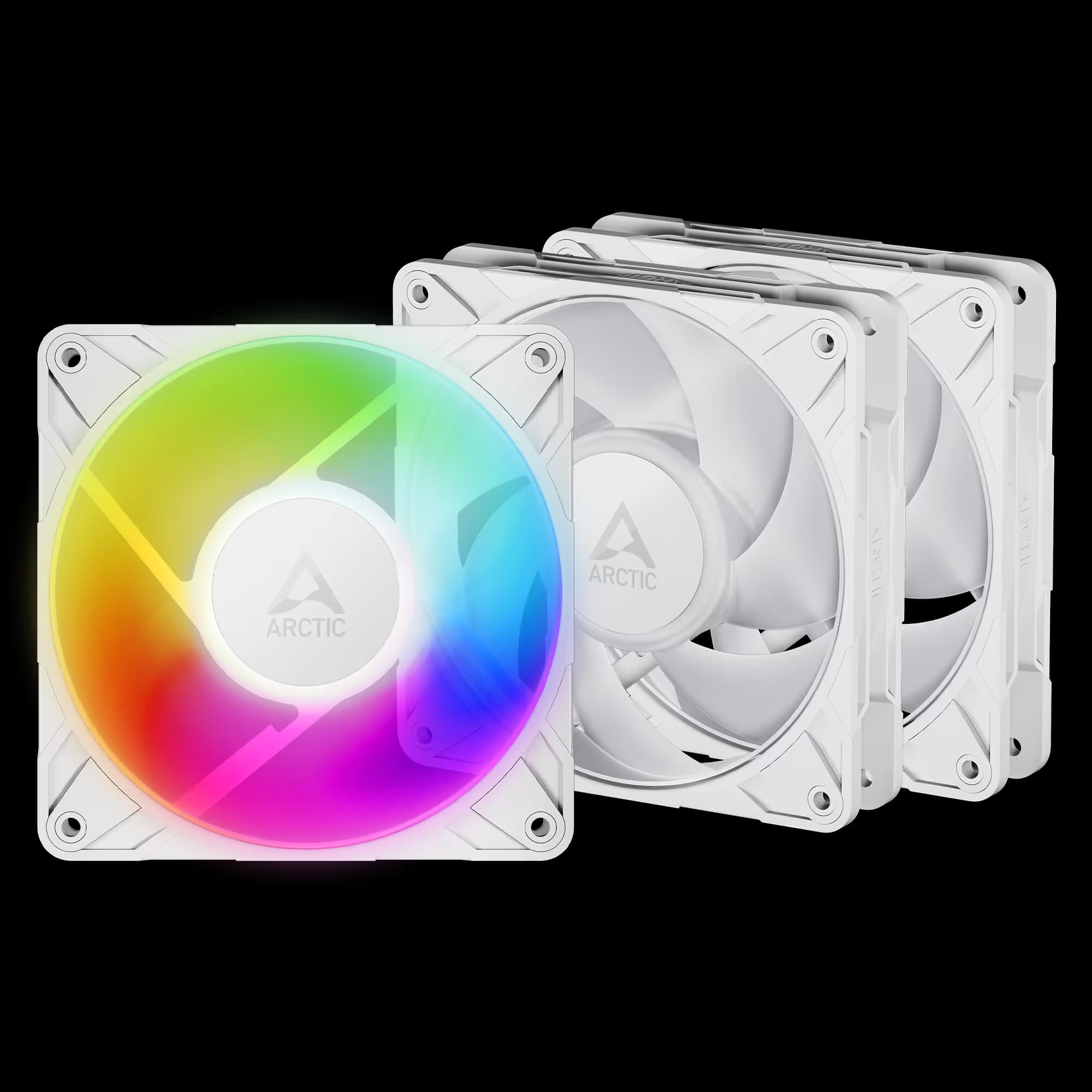 Arctic P12 Pro White ARGB PWM Reverse Blade Pack of 3 main image