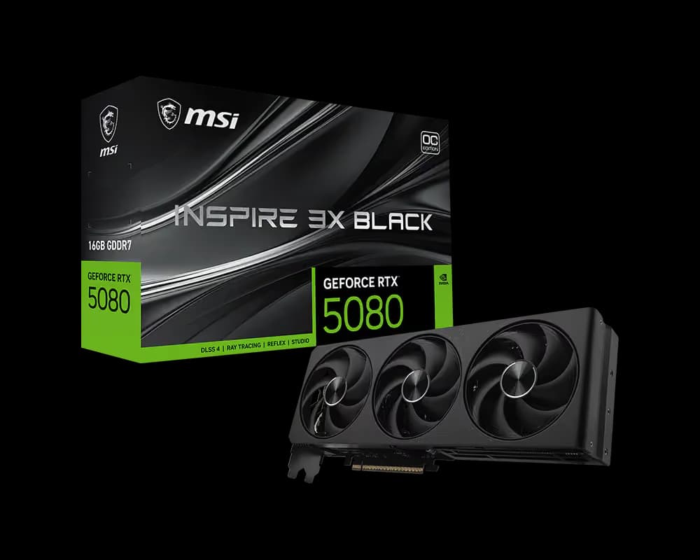 MSI GeForce RTX 5080 16G INSPIRE 3X OC BLACK main image
