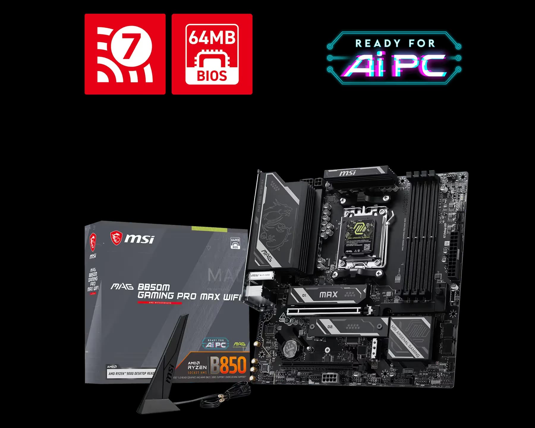 MSI MAG B850M GAMING PRO MAX WIFI image