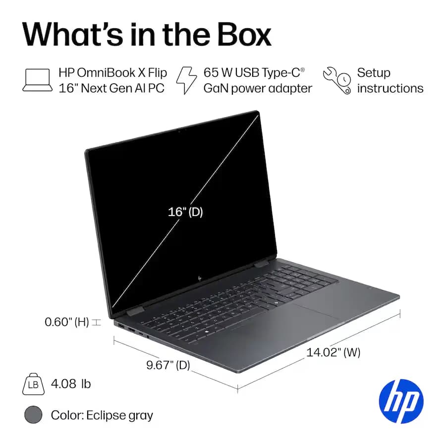 HP OmniBook X 16-inch OLED Touchscreen Laptop 16-BG0013DX/CL2U7UA#ABA image