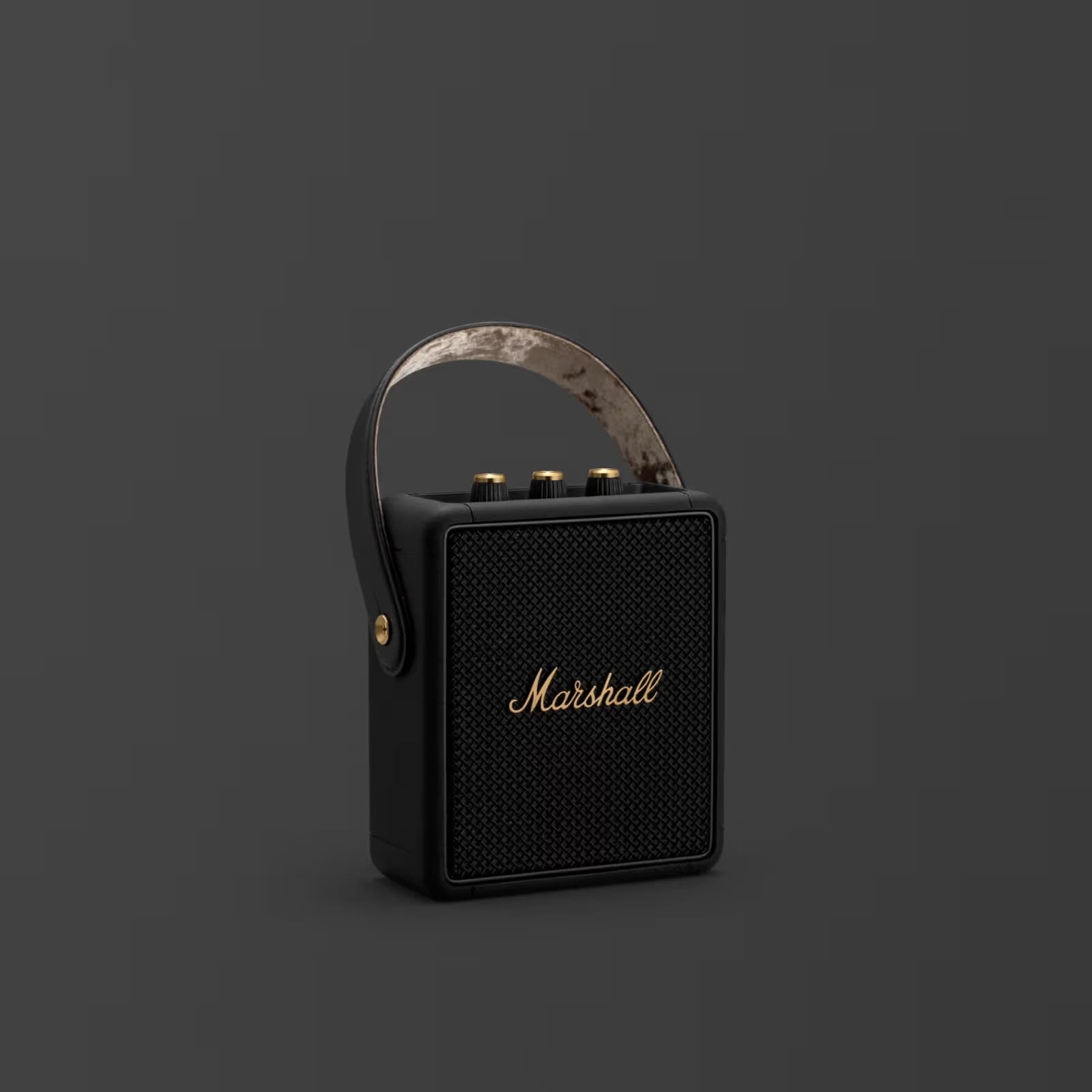 Marshall Stockwell II Portable Bluetooth Speaker, Black/Brass image