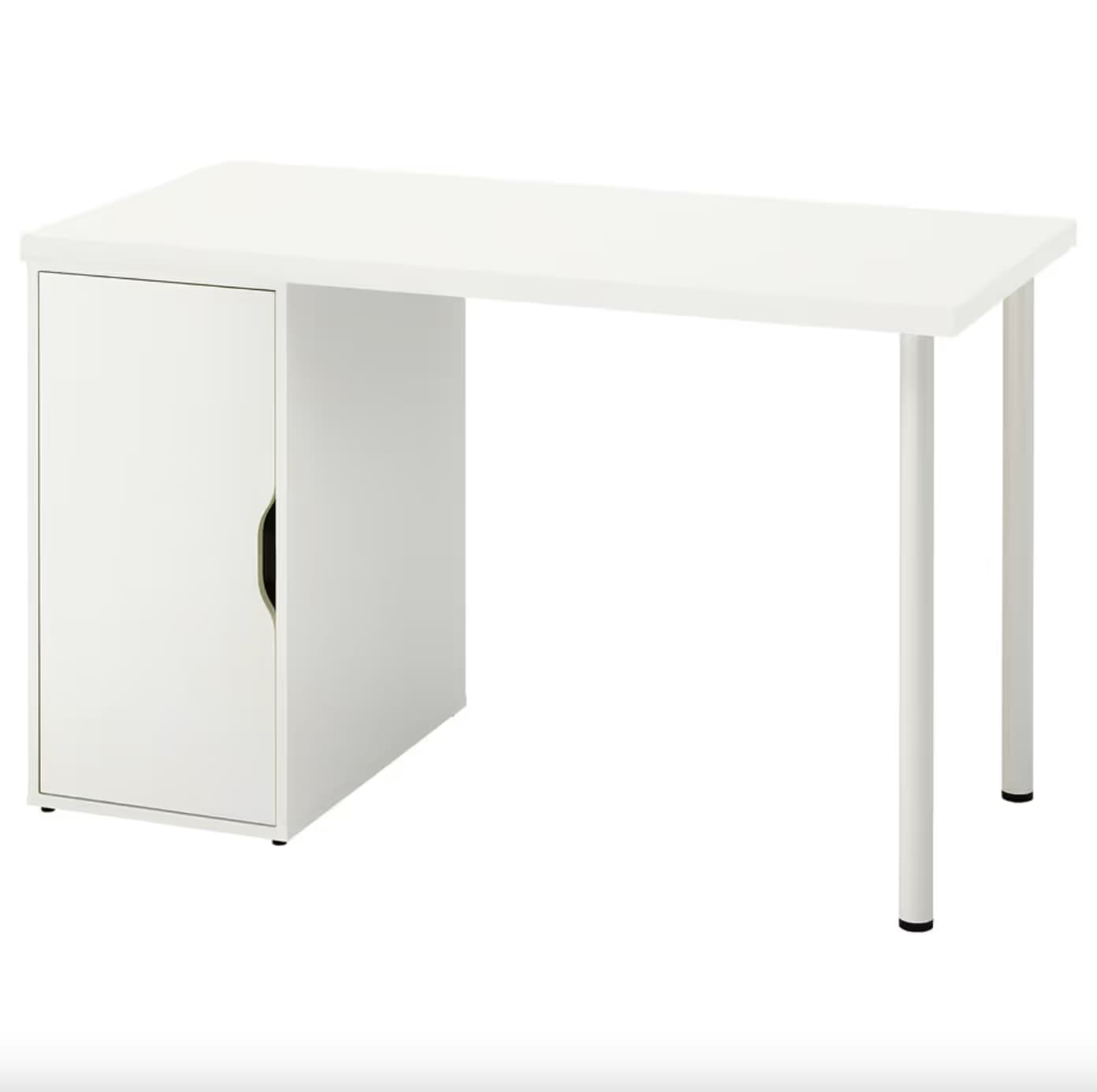 IKEA LAGKAPTEN / 1 ALEX + 2 ADILS, 120×60 cm — White top / White ALEX / White ADILS (S69416817) main image