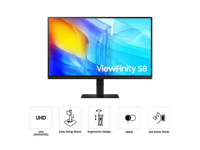 Samsung ViewFinity S8 S80D 27" 4K UHD High Resolution Monitor image