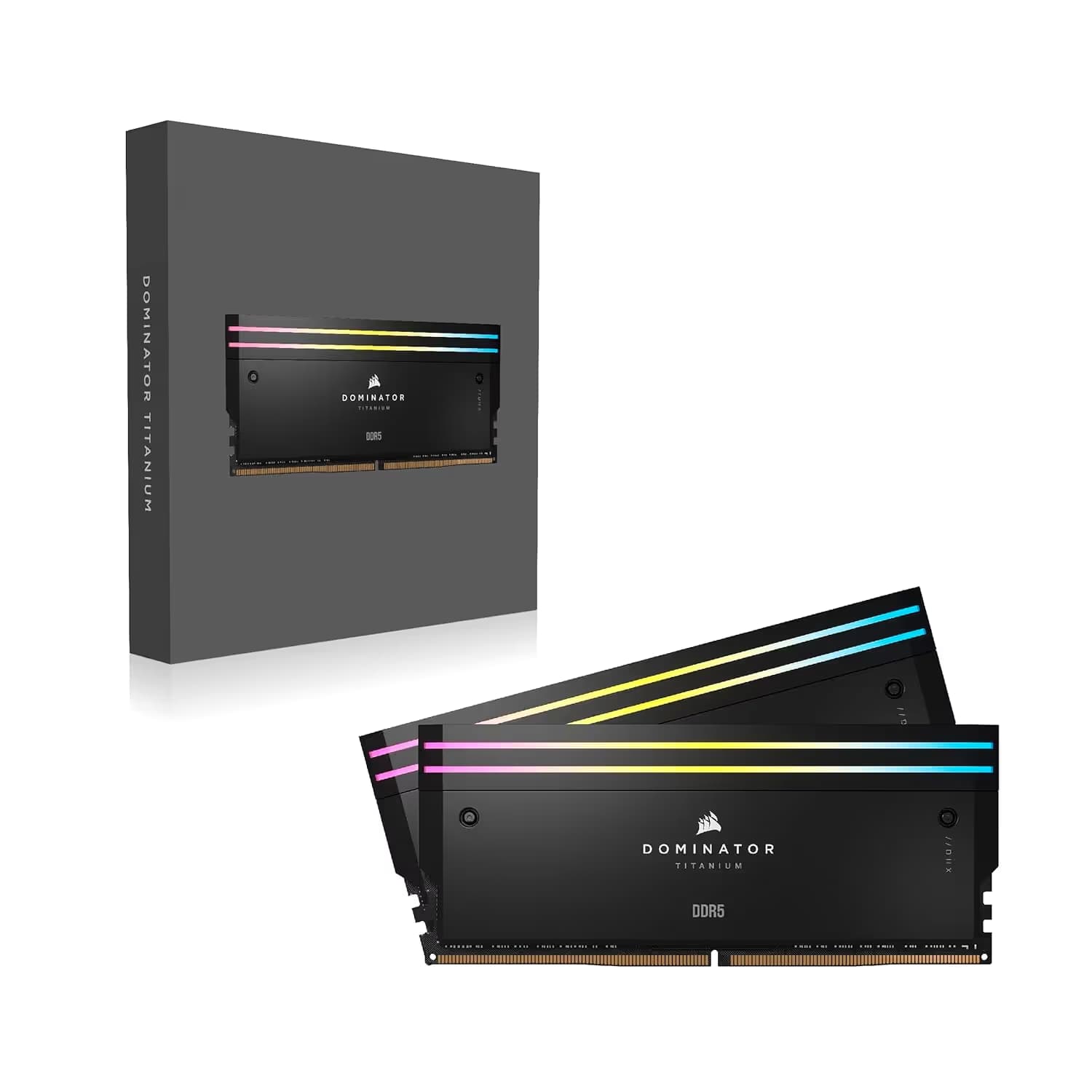 Corsair DOMINATOR TITANIUM RGB 48GB (2x24GB) DDR5 DRAM 8000MT/s CL38 Intel XMP Memory Kit — Black image