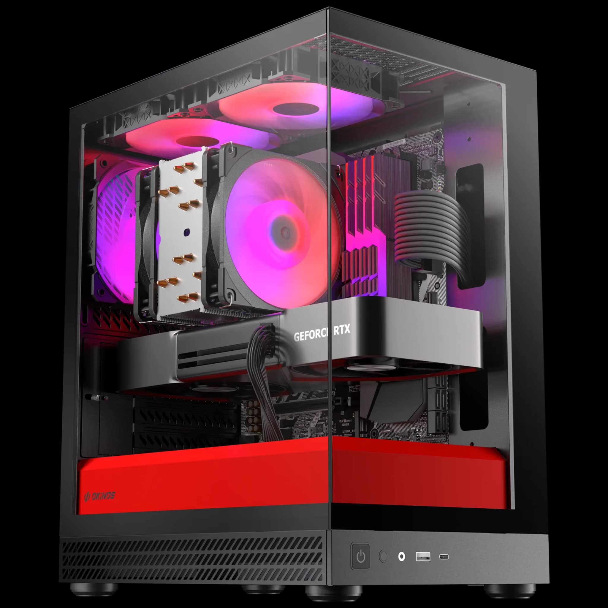Okinos Aqua UNO Micro ATX Mini Tower Scarlet main image