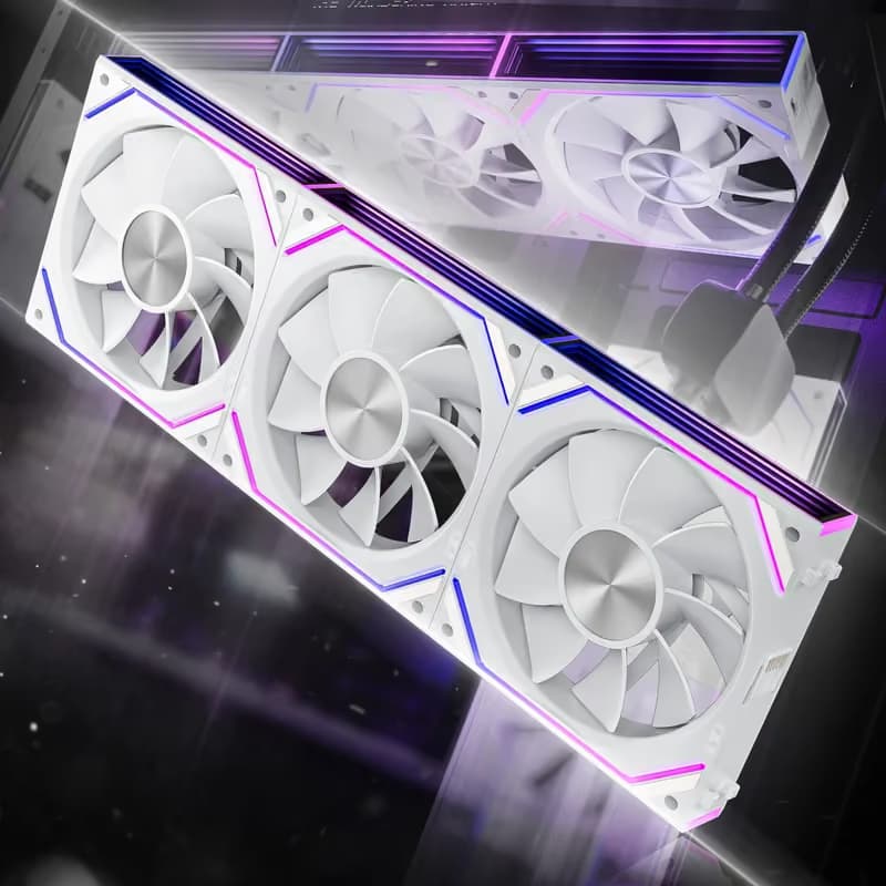 AsiaHorse DAWN Reverse 120mm Daisy Chain PWM Fans (3-Pack) White main image