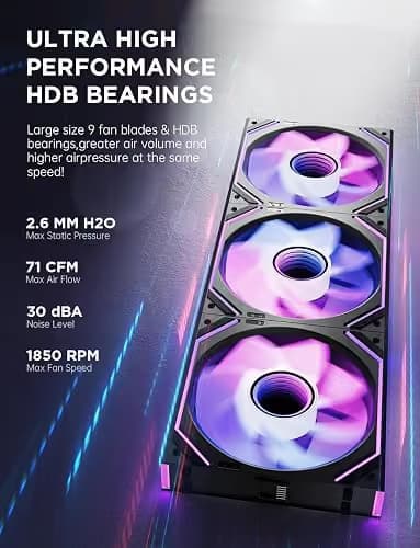 AsiaHorse DAWN Pro Reverse 120mm Daisy Chain PWM Fans (3-Pack) Black image