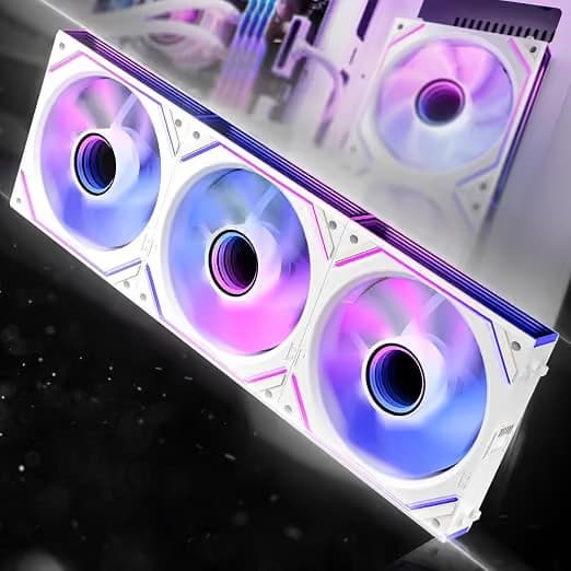 AsiaHorse DAWN Pro Reverse 120mm Daisy Chain PWM Fans (3-Pack) White main image