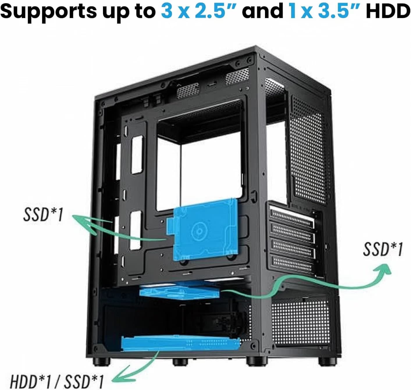 Zalman CUBIX-G Micro-ATX PC Case Black image