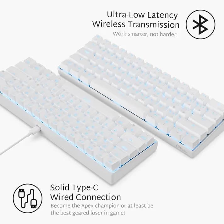 Royal Kludge RK61 White - Blue Switch image