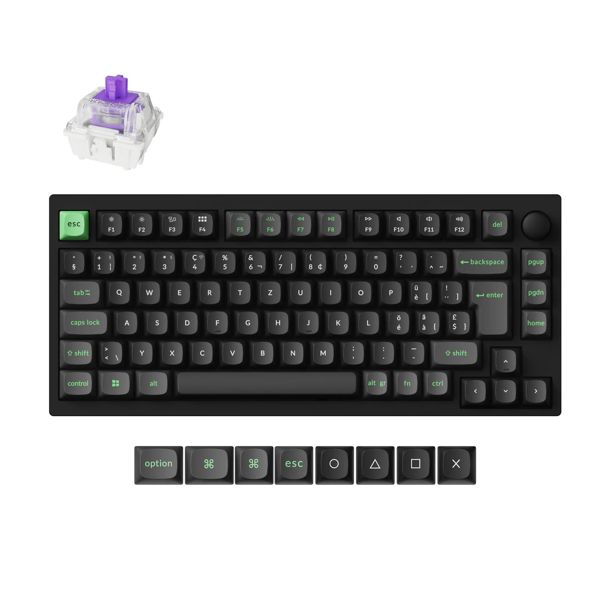Lemokey P1 HE Black Shine-Through Swiss ISO Gateron Double-Rail Magnetic Nebula Gaming Keyboard main image