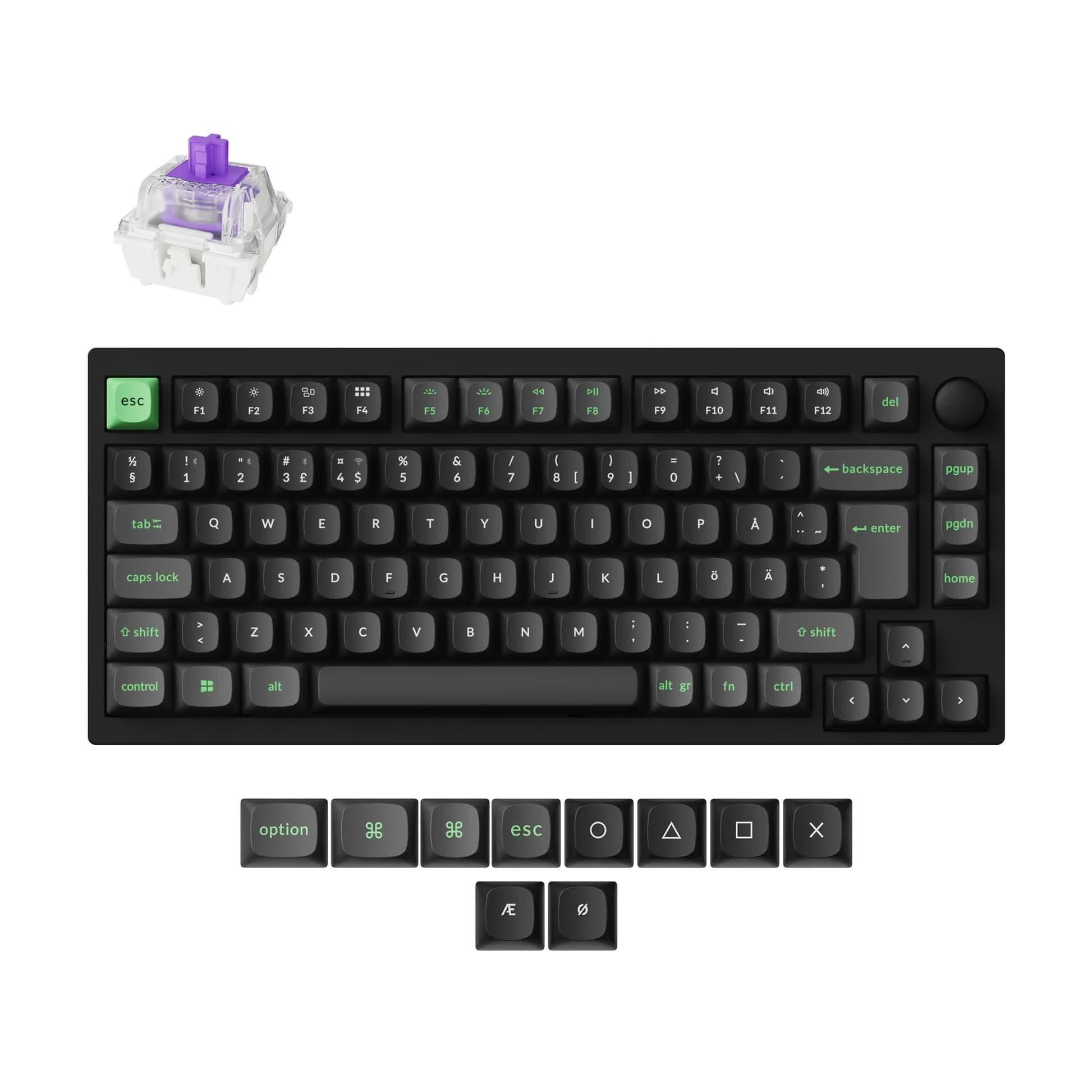 Lemokey P1 HE Black Shine-Through Nordic ISO Gateron Double-Rail Magnetic Nebula Gaming Keyboard image