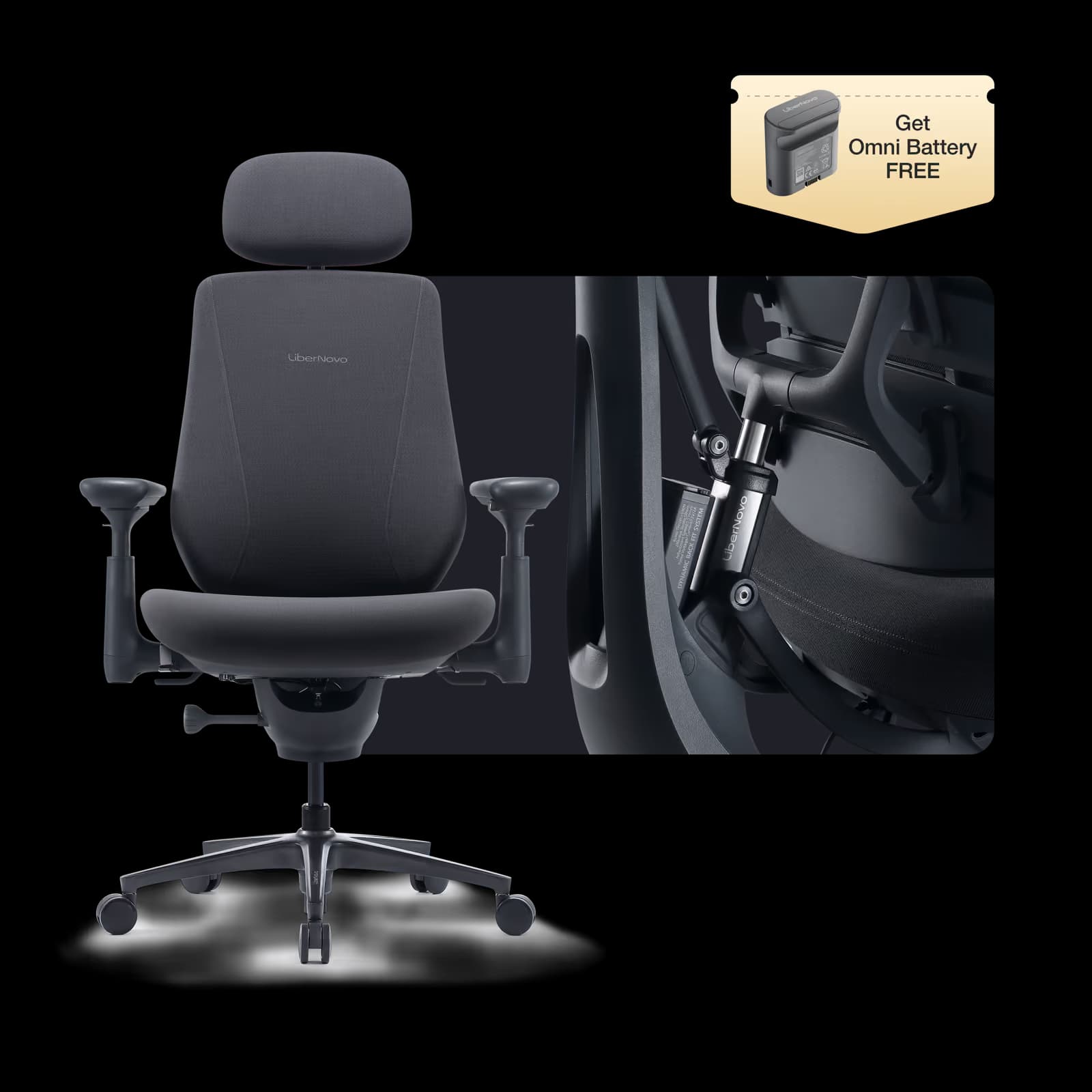 LiberNovo Maxis Electric Graphite Ergonomic Chair main image