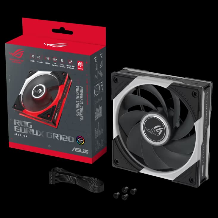 ASUS ROG Eurux GR120 ARGB 120mm Reverse Black 1-Pack main image