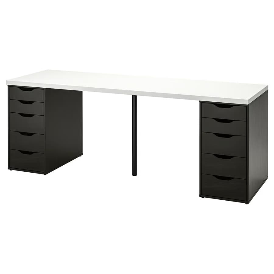IKEA LAGKAPTEN / 2 ALEX, 78 3/4x23 5/8 "white/black-brown main image