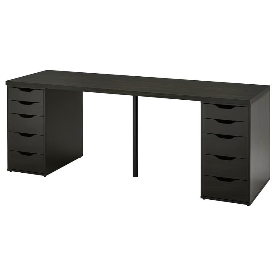 IKEA LAGKAPTEN / 2 ALEX, 78 3/4x23 5/8 "Black-brown/black image