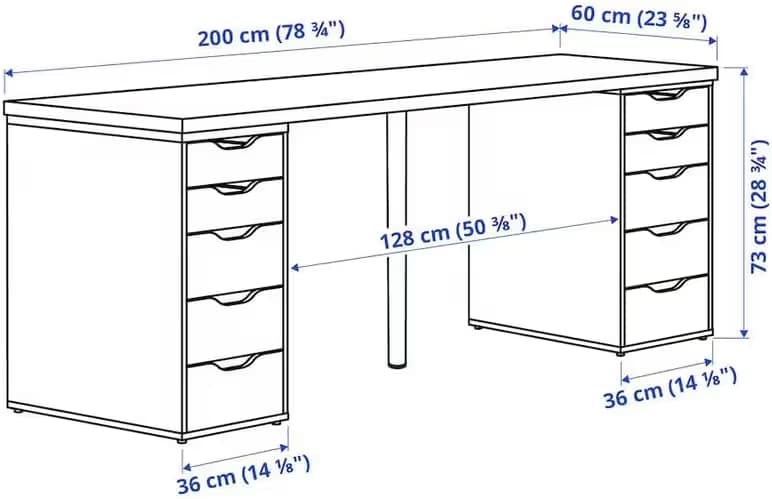 IKEA LAGKAPTEN / 2 ALEX, 78 3/4x23 5/8 "White image