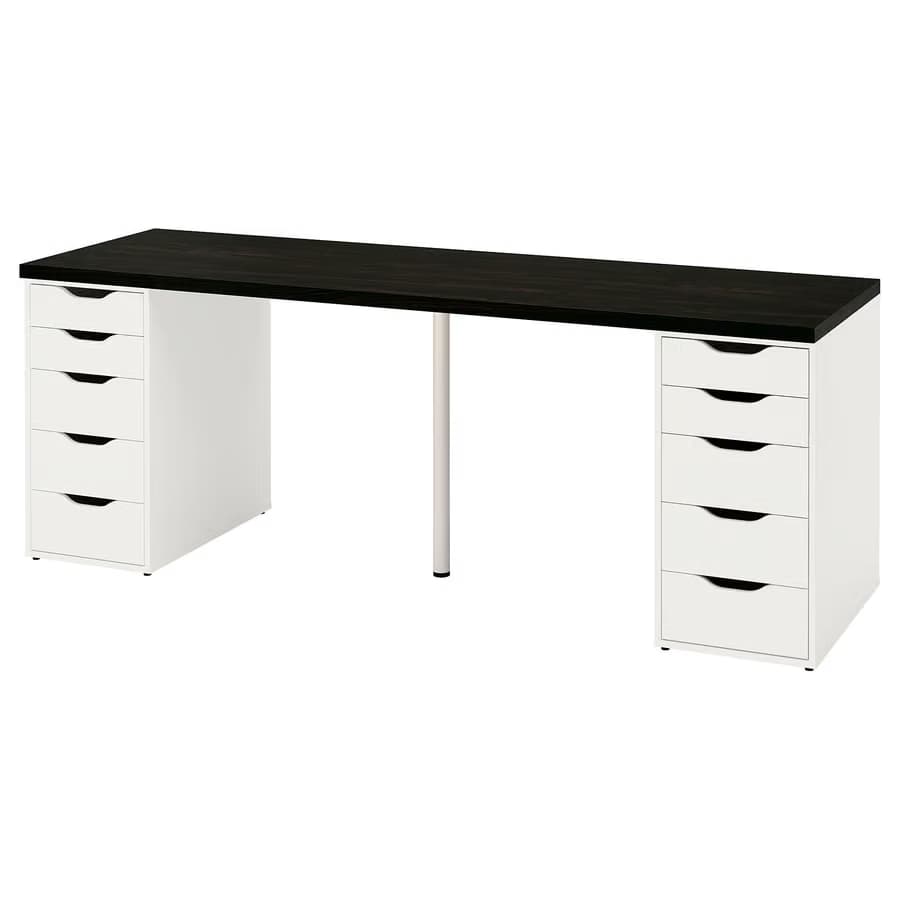 IKEA LAGKAPTEN / 2 ALEX, 78 3/4x23 5/8 "Black-brown/white main image