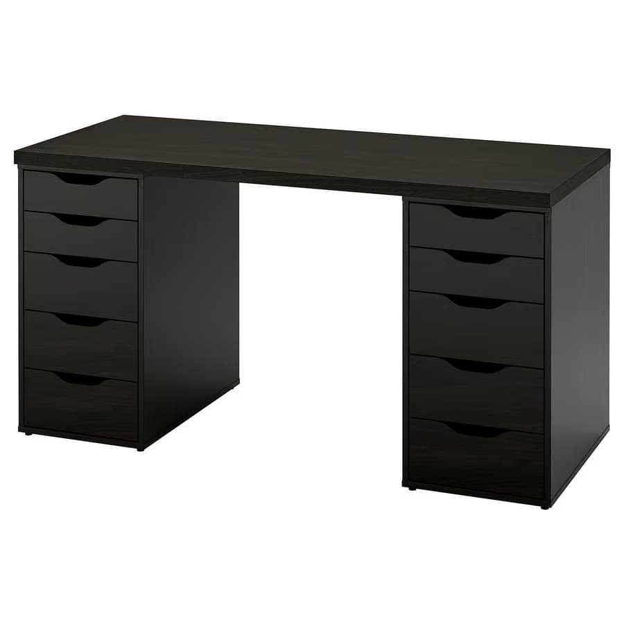 IKEA LAGKAPTEN / 2 ALEX, 55 1/8x23 5/8 " Black-brown main image