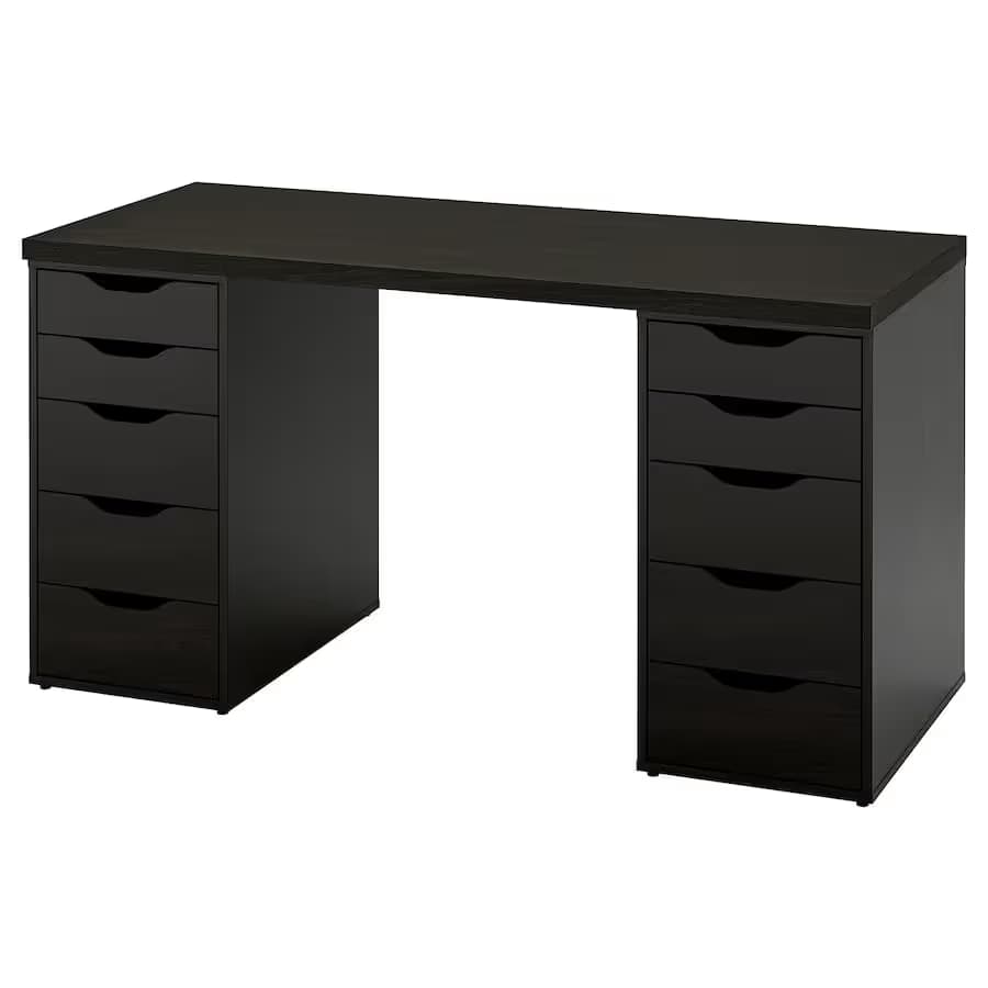IKEA LAGKAPTEN / 2 ALEX, 55 1/8x23 5/8 " Black-brown image