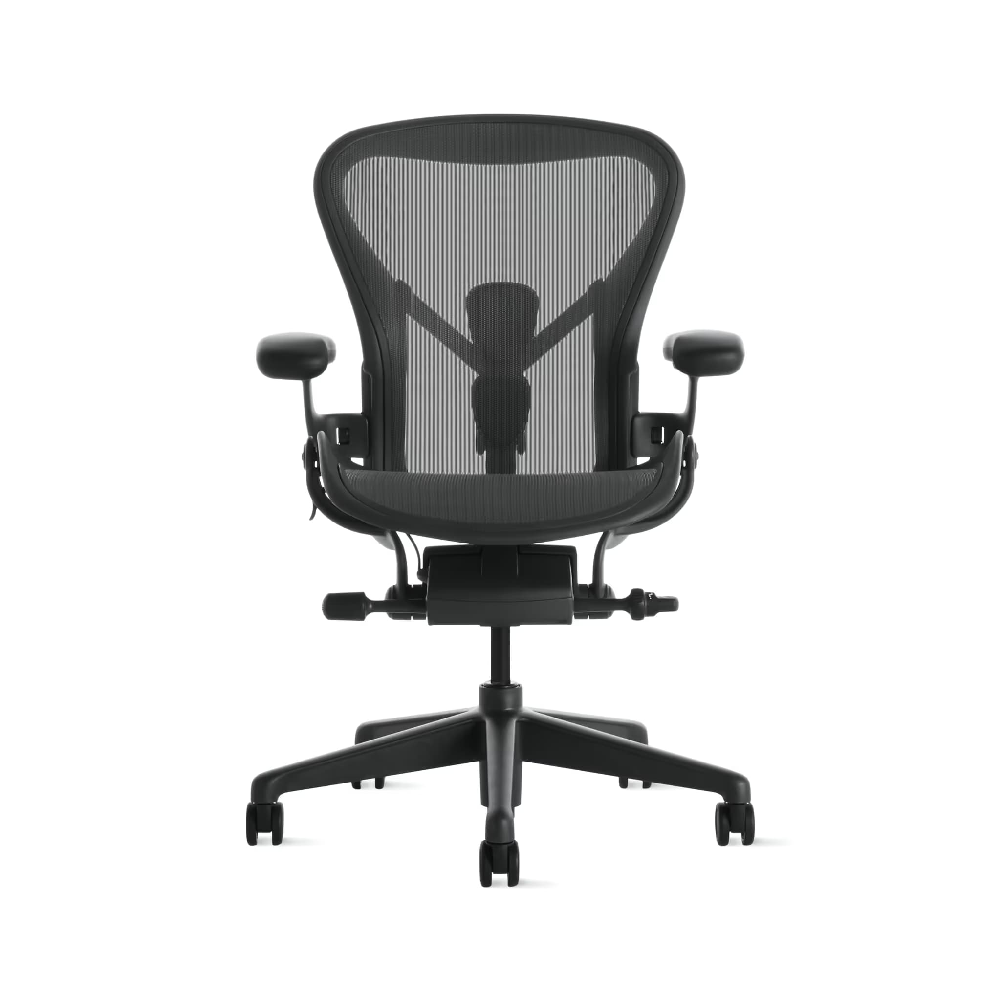 Herman Miller Aeron Size B — Graphite Mesh/Frame/Base — Fully Adjustable Arms, PostureFit SL main image