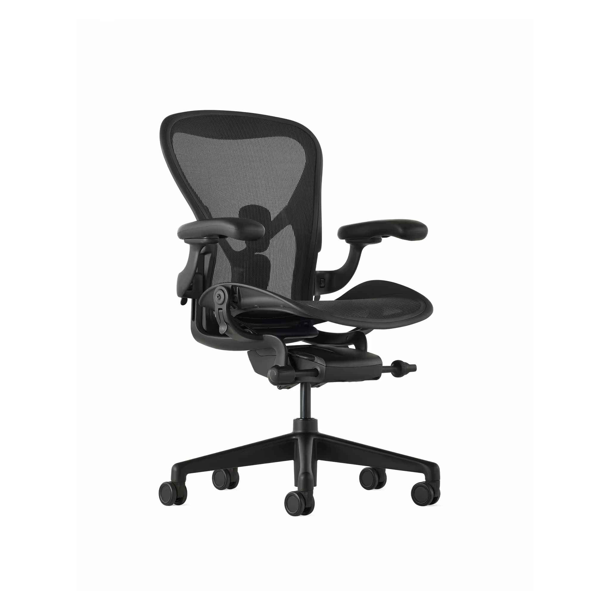 Herman Miller Aeron Size B — Black Mesh, Onyx Ultra Matte Frame/Base — Fully Adjustable Arms, PostureFit SL main image
