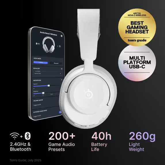 SteelSeries Arctis Nova 3 Wireless White for PC image