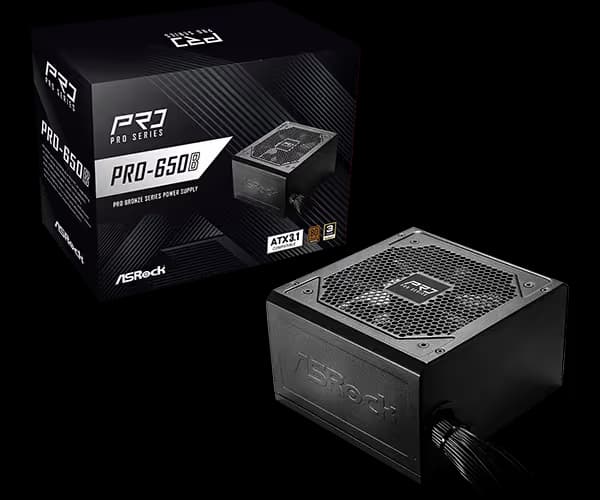 ASRock PRO-650B Black 650W Non-Modular 80+ Bronze image
