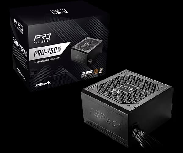 ASRock PRO-750B Black 750W Non-Modular 80+ Bronze image