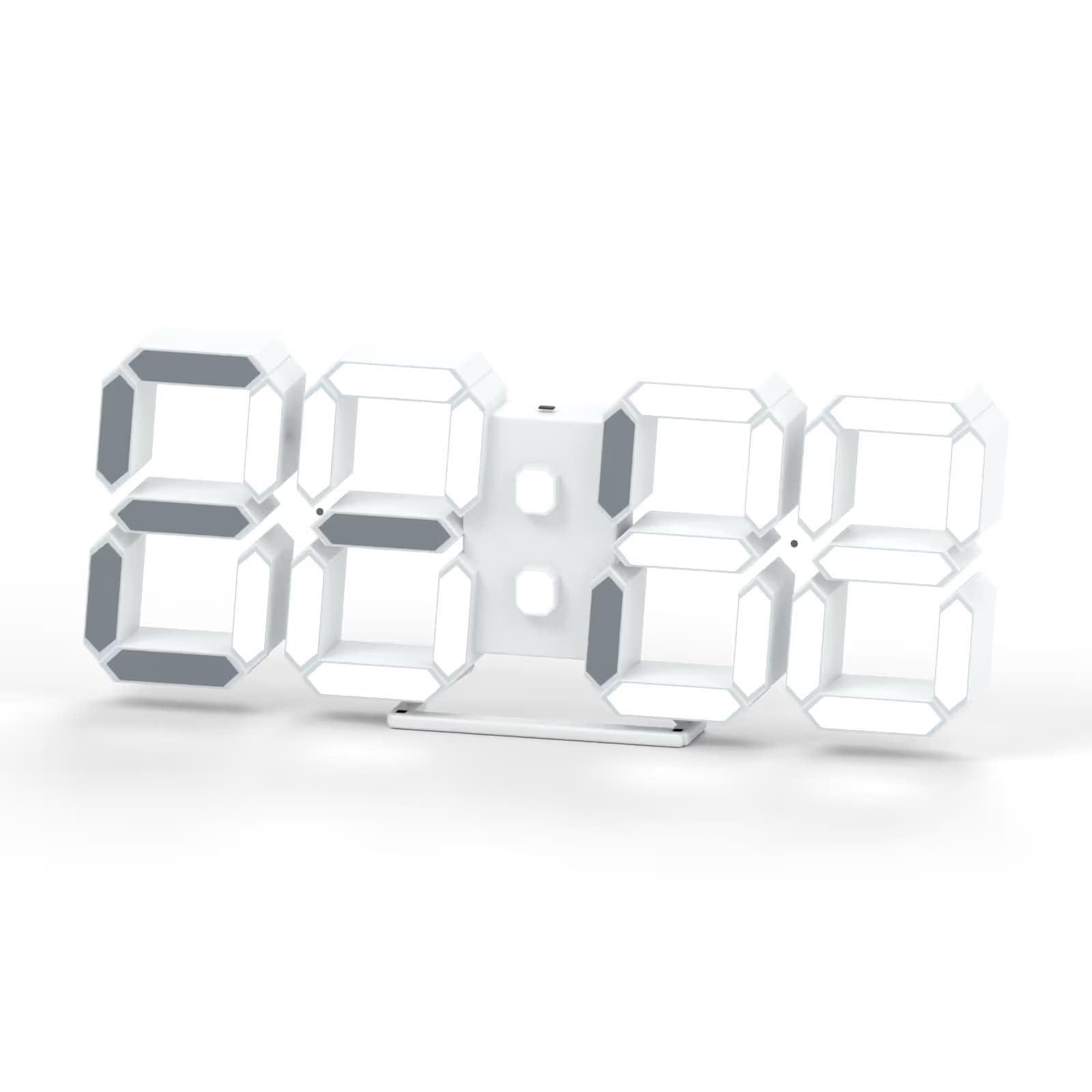 KOSUMOSU 9.7-inch 3D LED Digital Wall/Desk Clock (White, White Light) main image