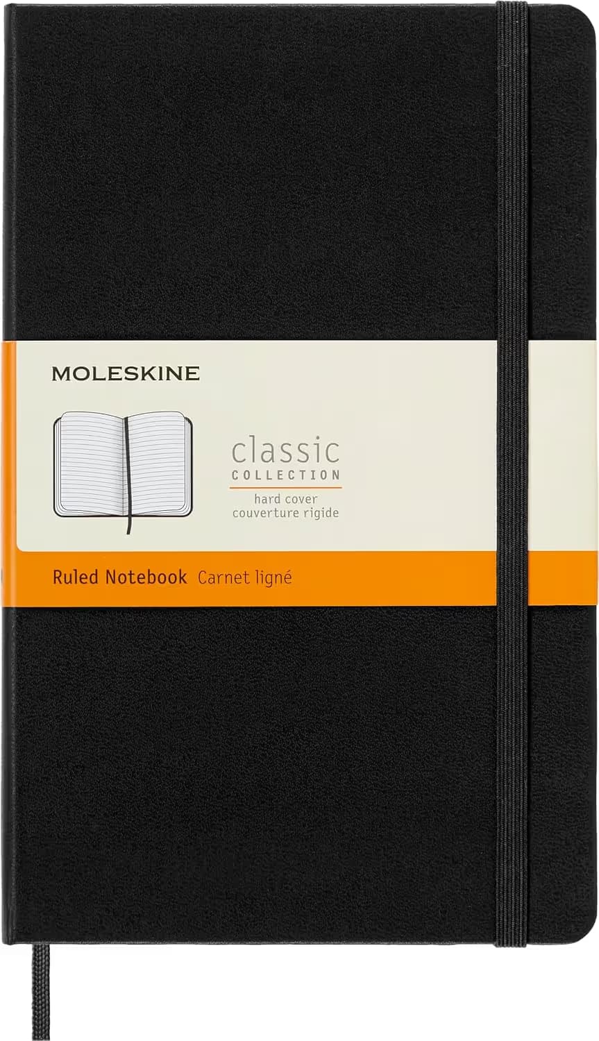 Moleskine Classic Large Hard Cover Ruled Notebook Black 240 Pages image