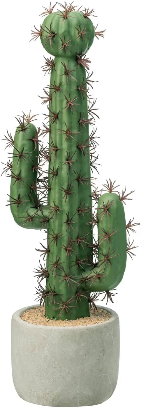 MyGift Faux Saguaro Cactus in Gray Cement Planter — 16 inch main image