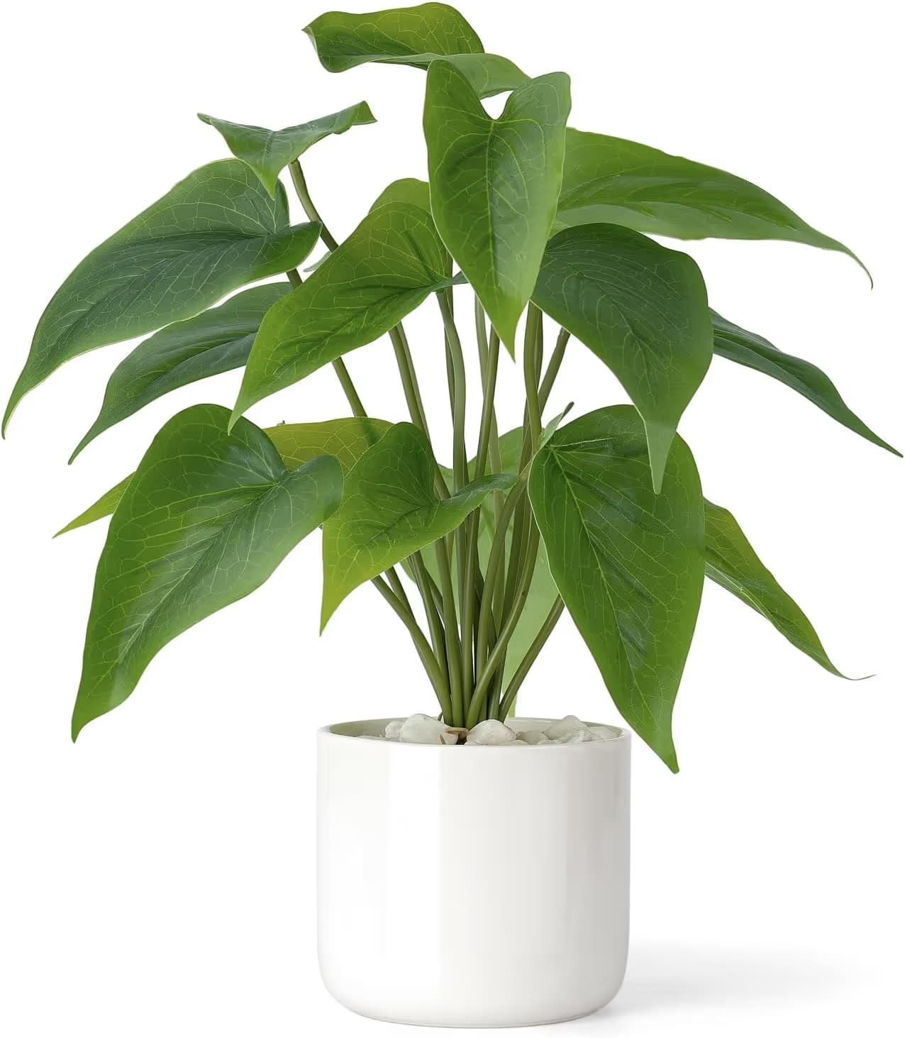 Mkono 11-inch Artificial Pothos in White Ceramic Pot main image