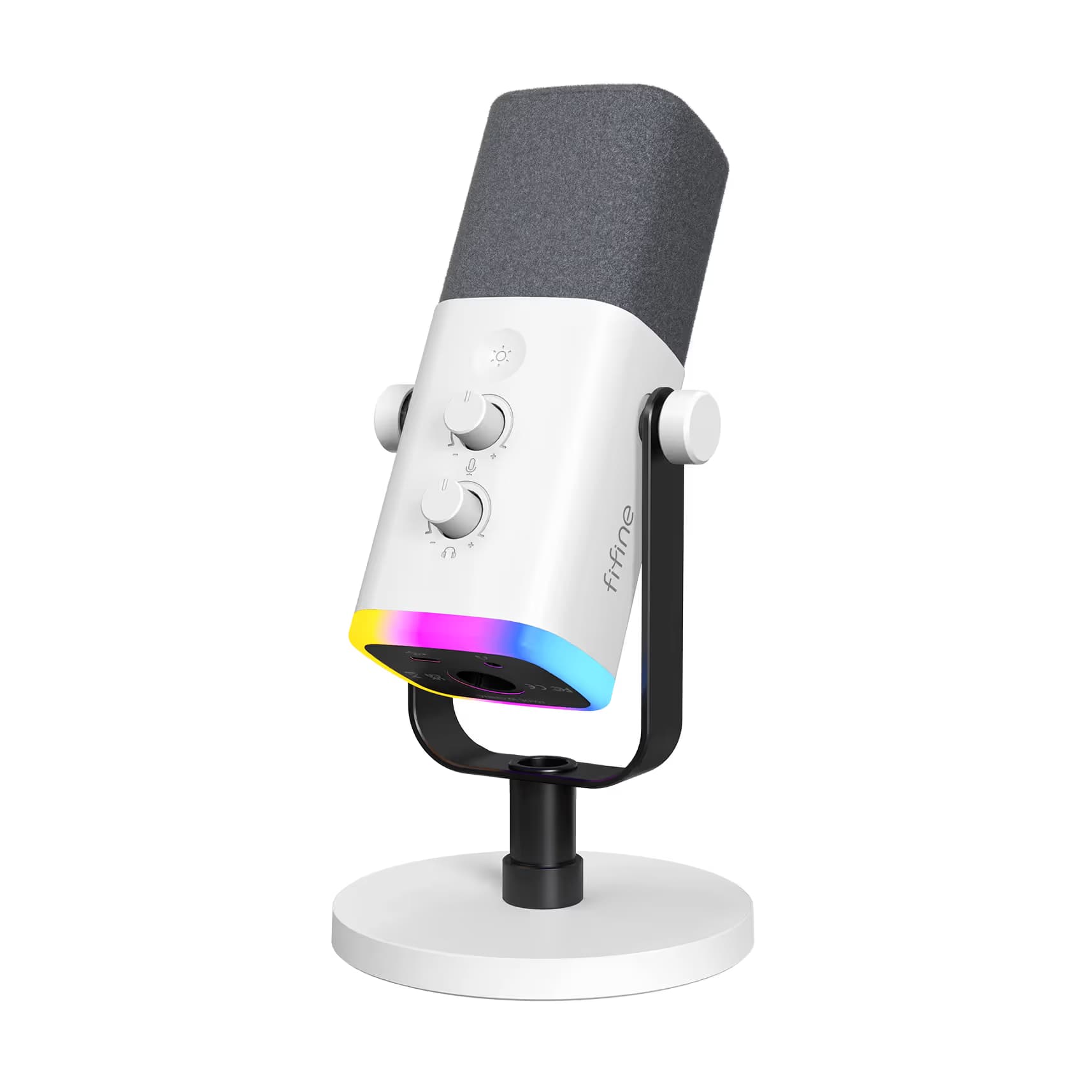 FIFINE AmpliGame AM8 White with Gray Foam Windscreen main image