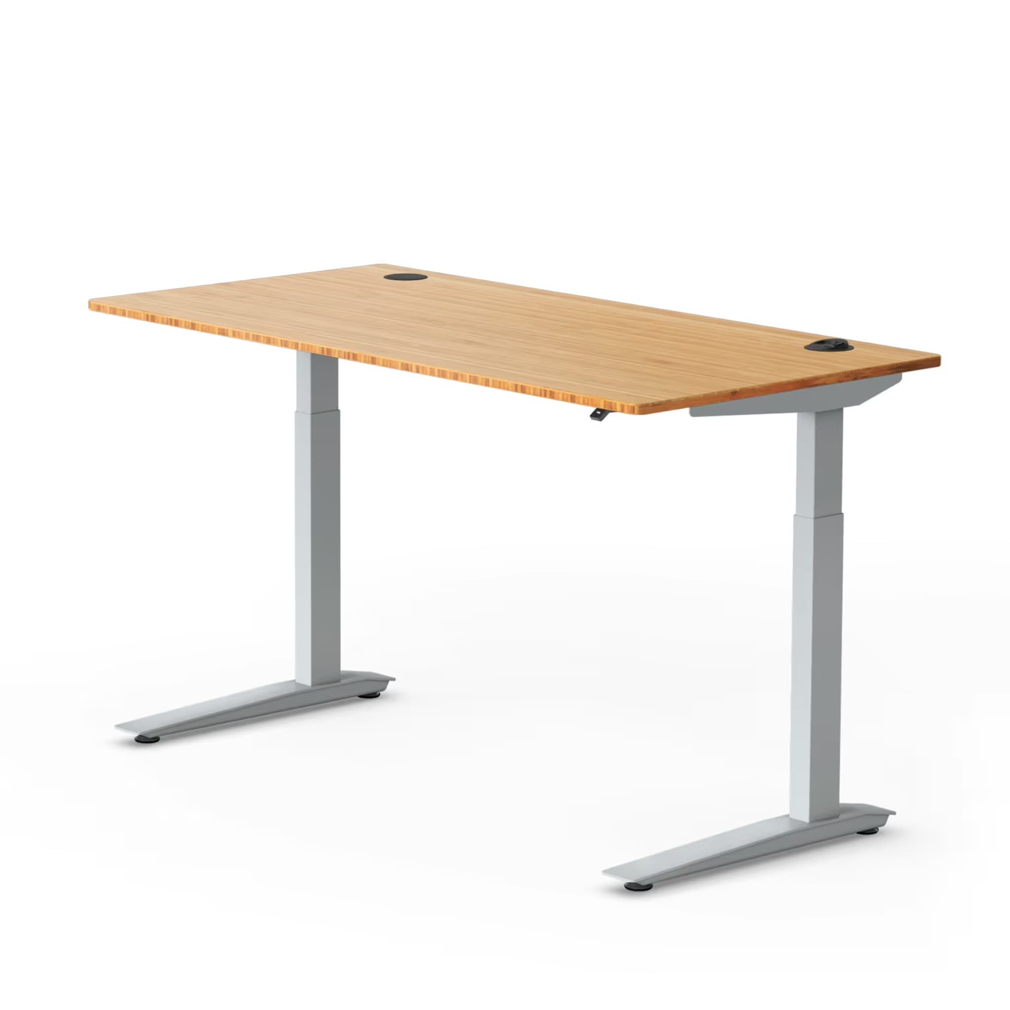 Herman Miller Jarvis Bamboo Standing Desk, Rectangle, 60×27 in, 2 Stage — Bamboo Top / Silver Frame main image