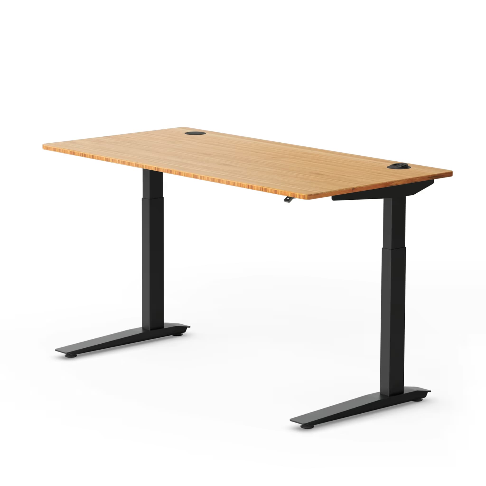 Herman Miller Jarvis Bamboo Standing Desk, Rectangle, 60×27 in, 2 Stage — Bamboo Top / Black Frame image