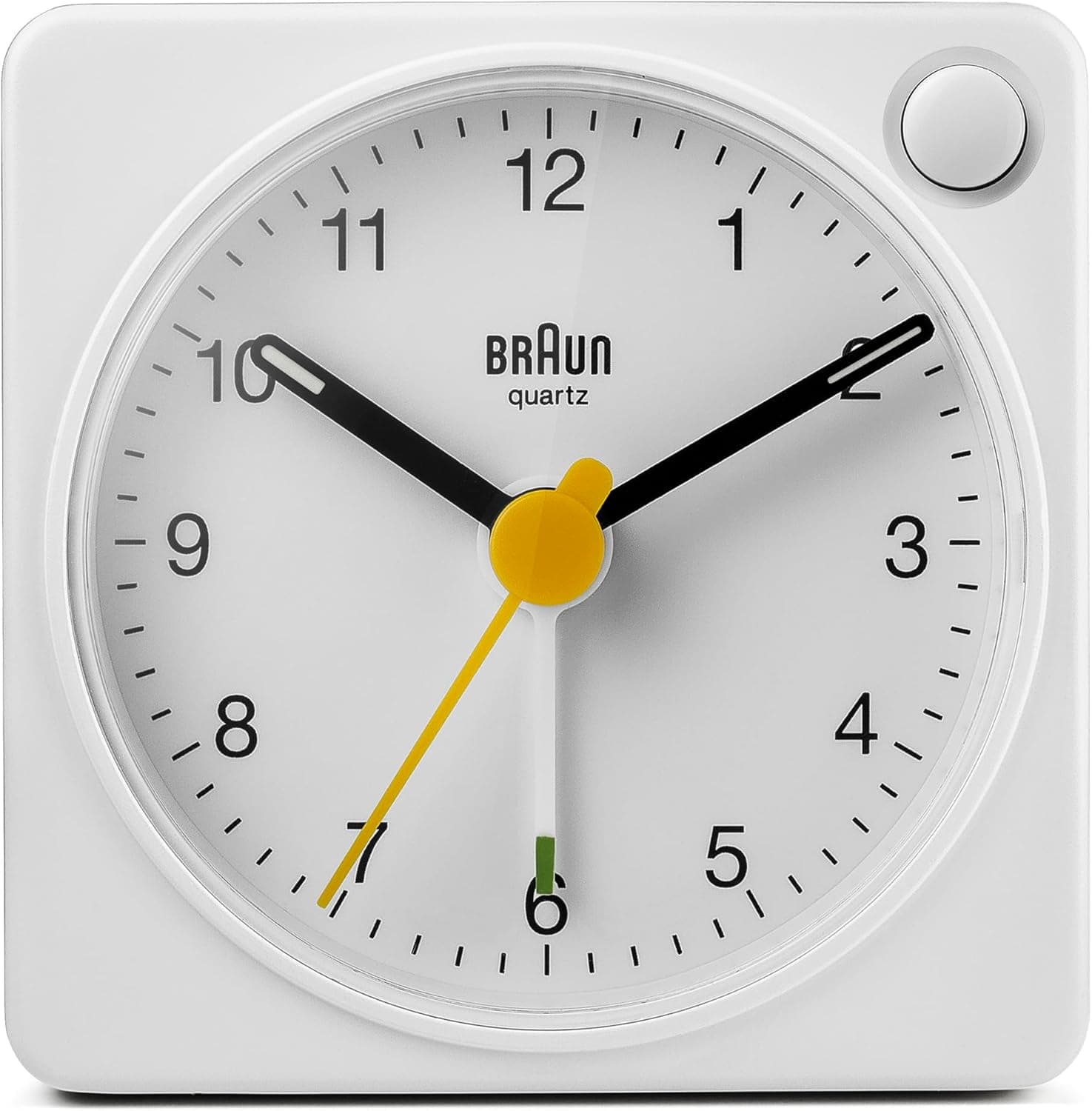 Braun BC02XW Classic Analogue Travel Alarm Clock — White main image