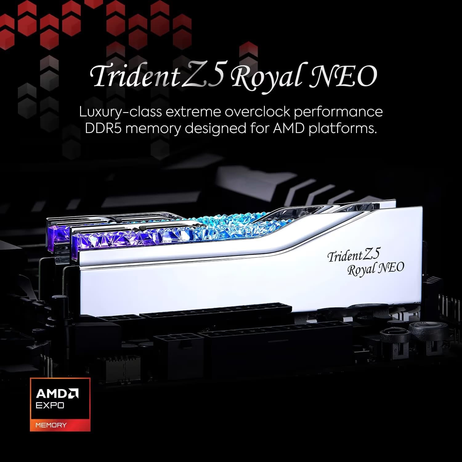 G.Skill Trident Z5 Royal Neo RGB Silver (Mirror Finish) DDR5-6000 CL26 64GB (2x32GB) image