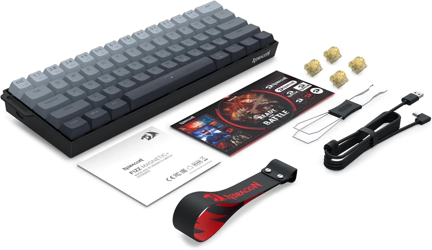 Redragon K617 FIZZ HE Gradient Black with Strap image