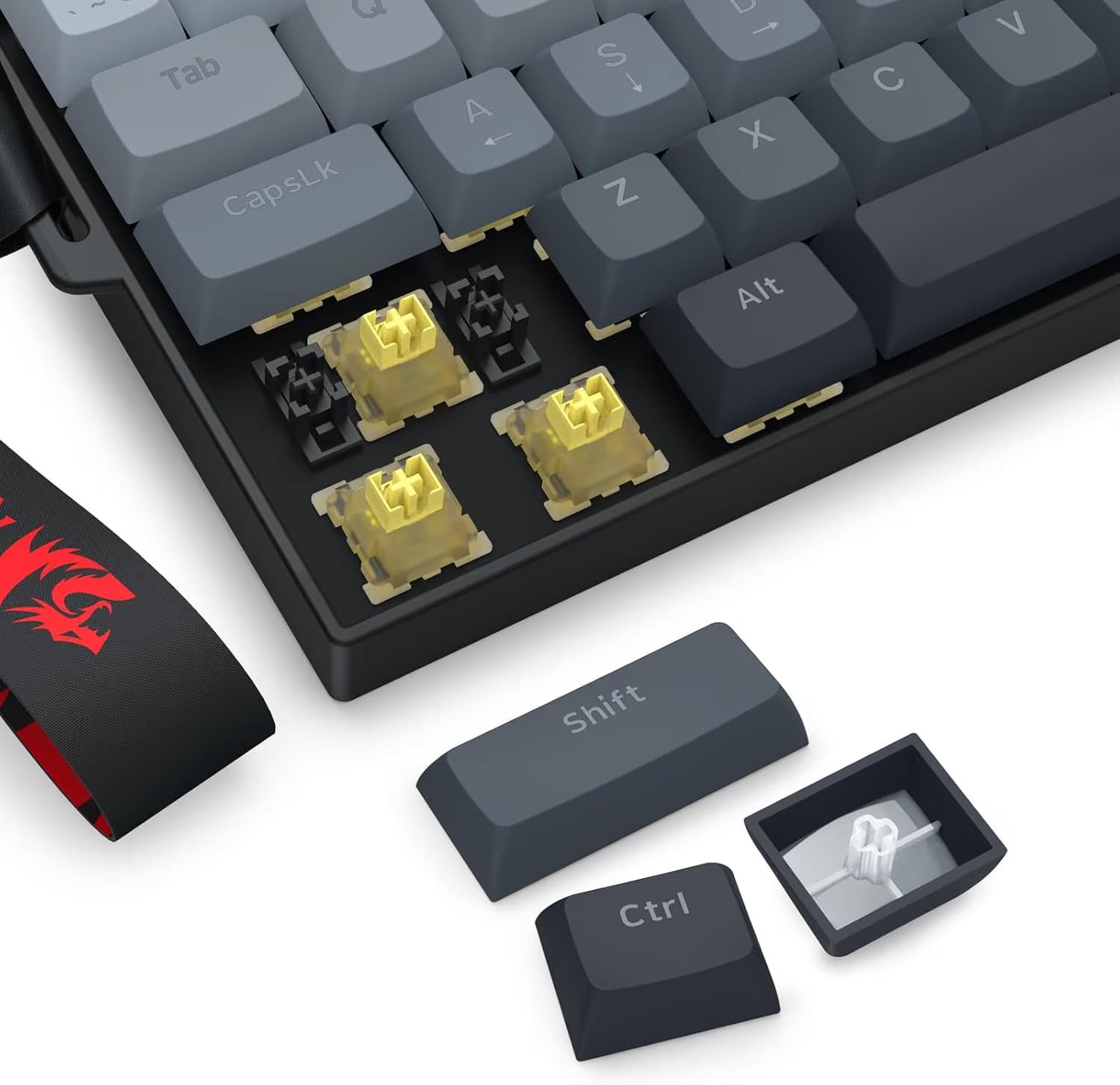 Redragon K617 FIZZ HE Gradient Black with Strap image