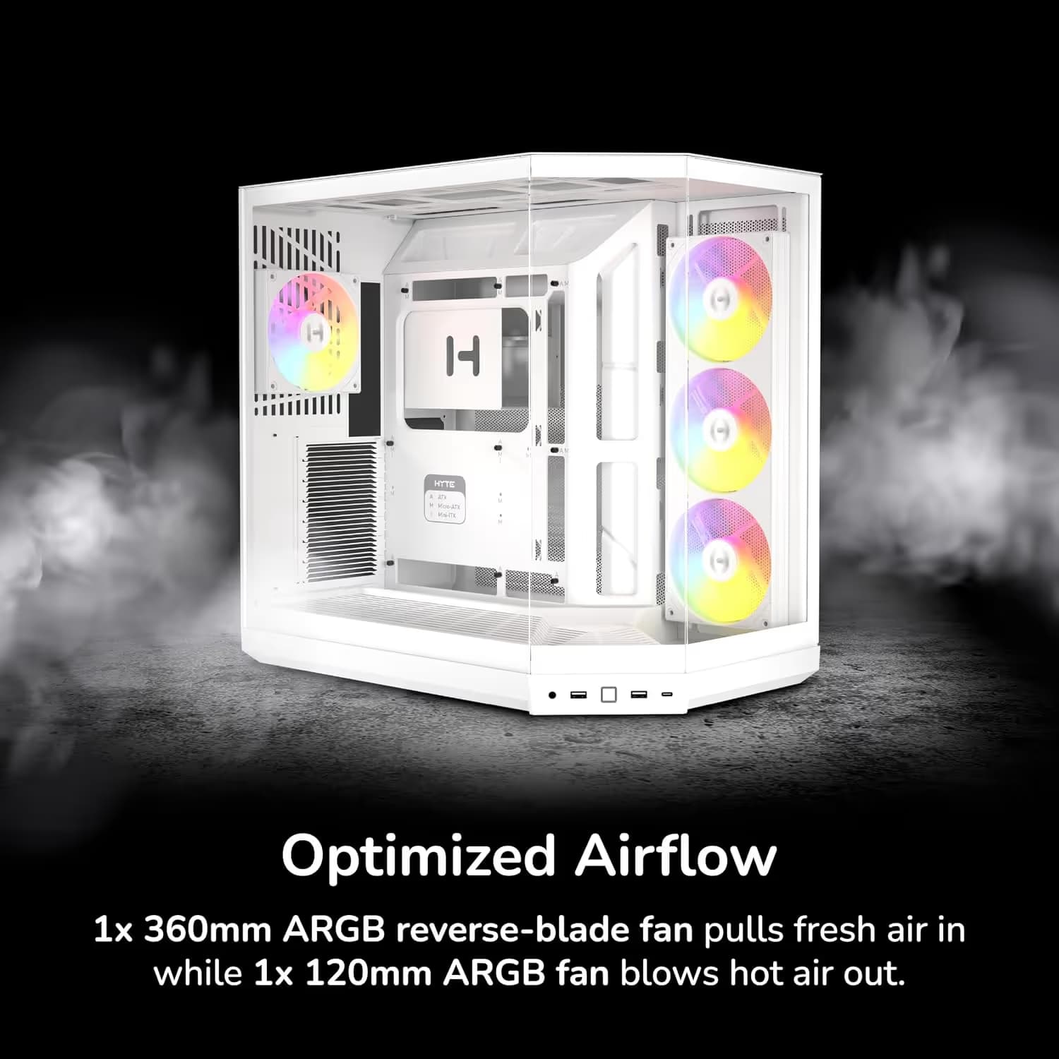 HYTE Y50 Snow White ARGB image