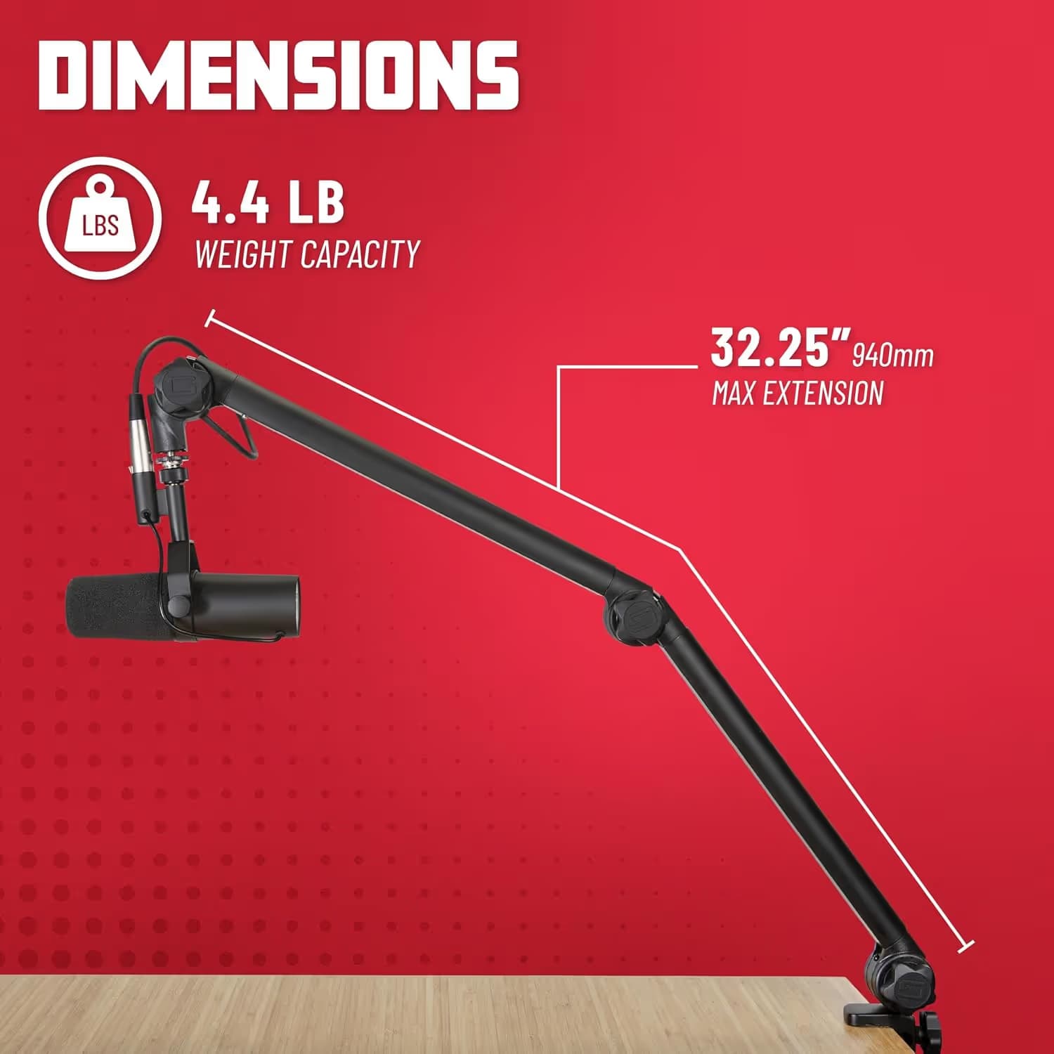 Gator Frameworks Deluxe Desk-Mounted Mic Boom Stand 3000 image